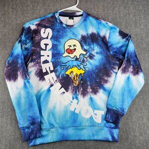 Screenshot Ice Cone H. D. Gel Print Pullover Sweater Size M Tie Die Blue NWT